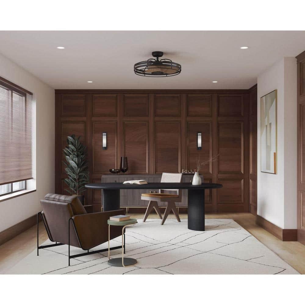 Bastrop Collection 26 in. Three-Blade Matte Black Transitional Ceiling Fan with 3 Speed Remote Control