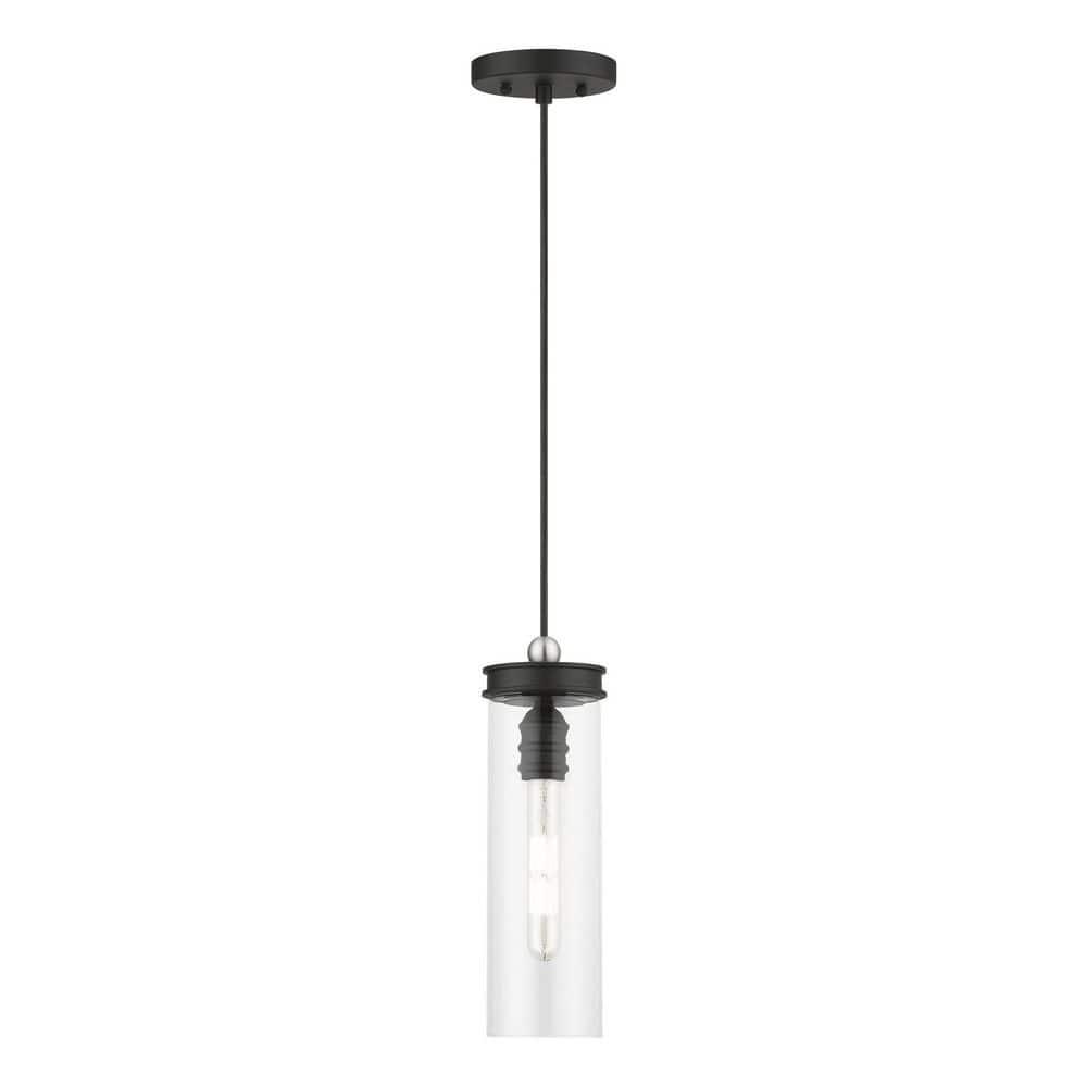Livex Lighting Devoe 1 - Light Pendant in  Black/Brushed Nickel