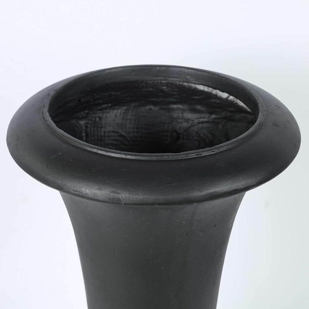LuxenHome 22.75" H Slim MgO Urn Planter Black