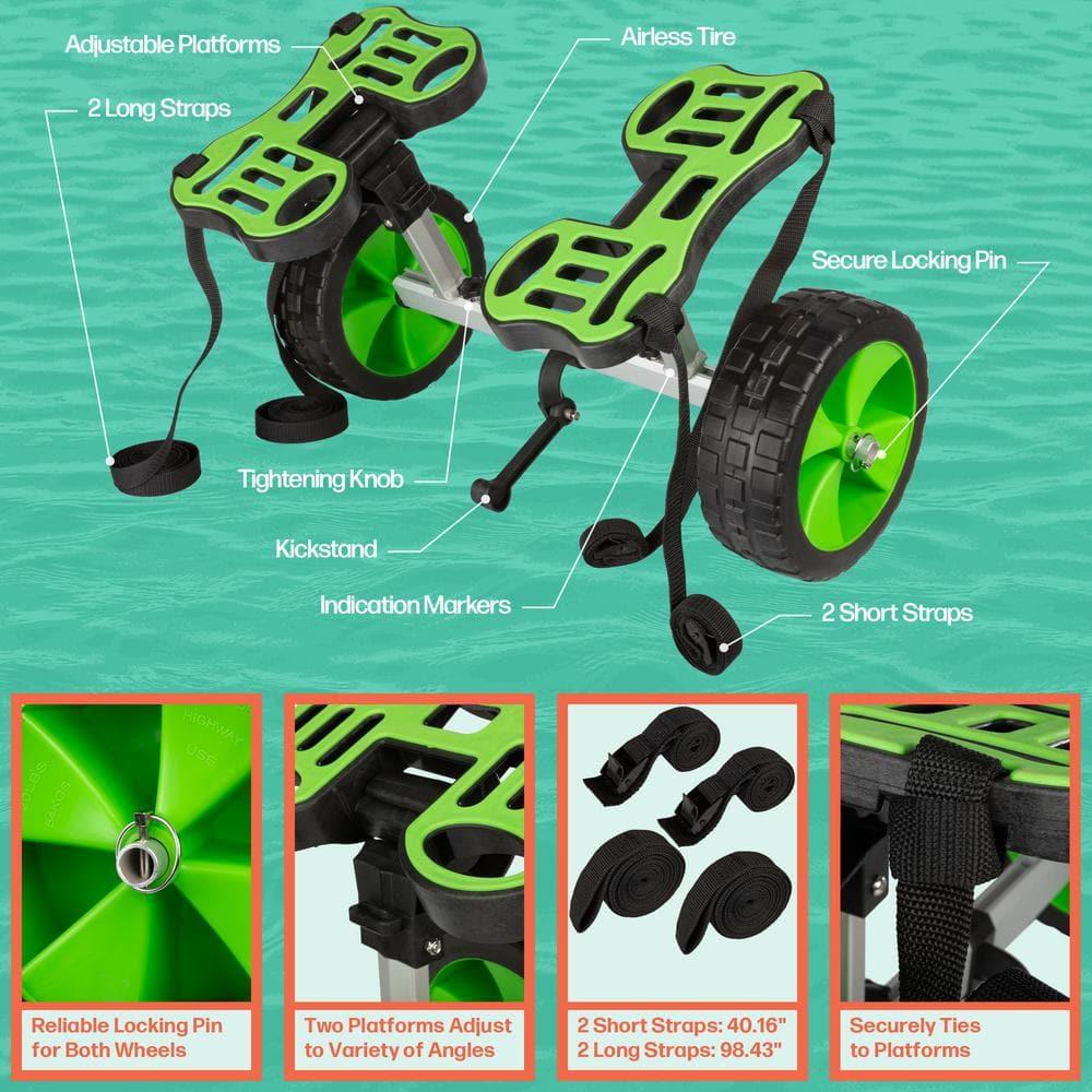 Kayak Cart with 220lb Capacity, Green