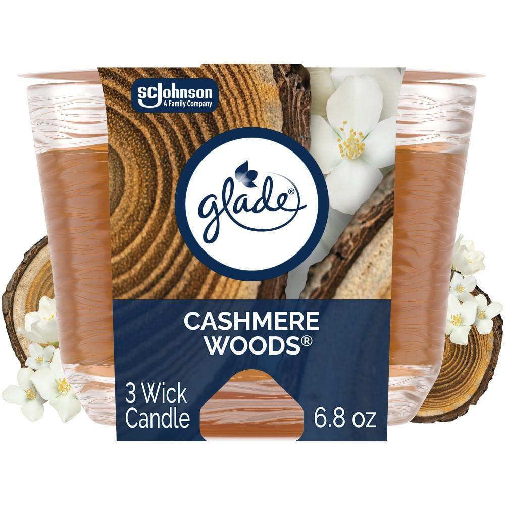 Glade 3 Wick Scented Candles - Cashmere Woods - 6.8oz