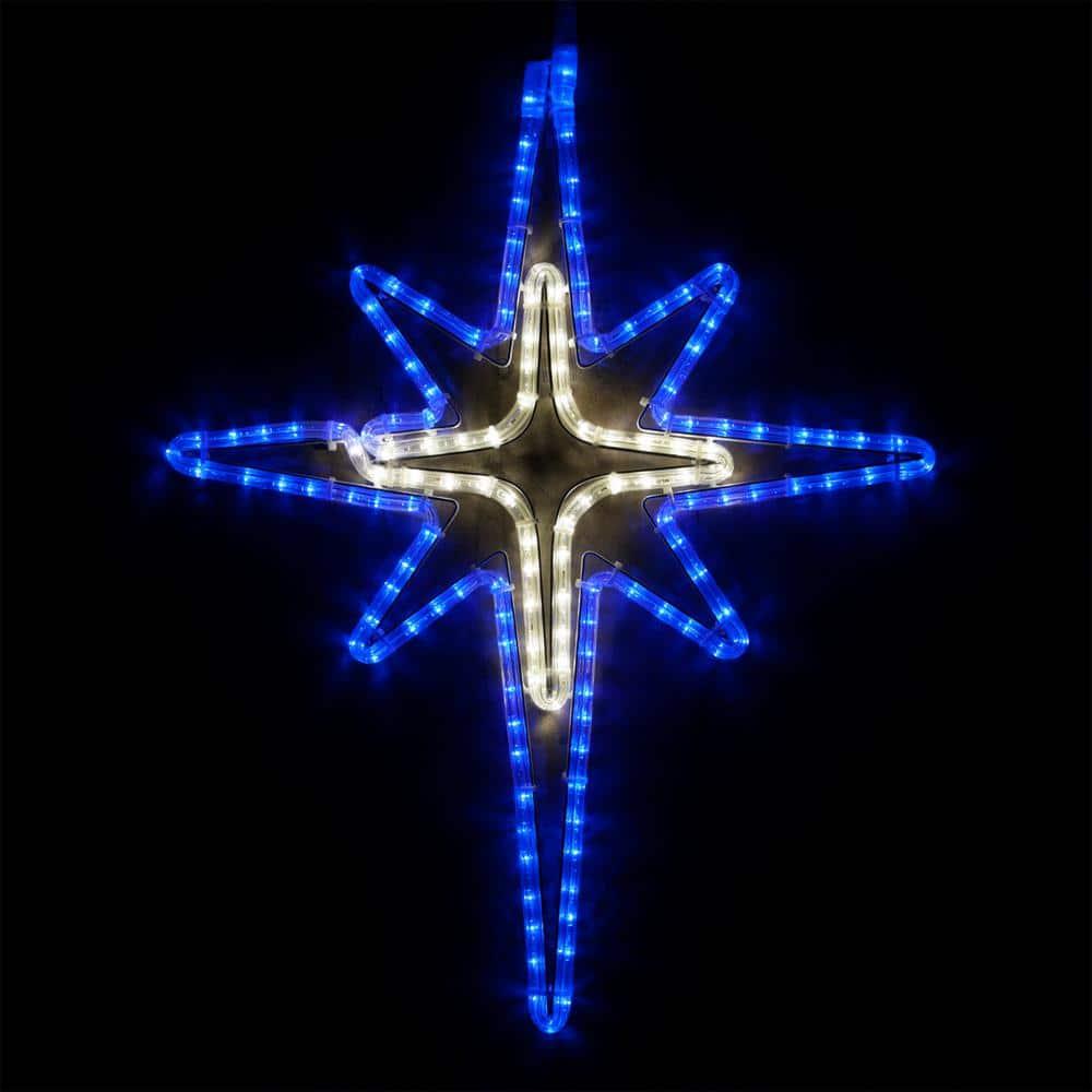 28" Blue and Cool White LED Bethlehem Star Rope Light