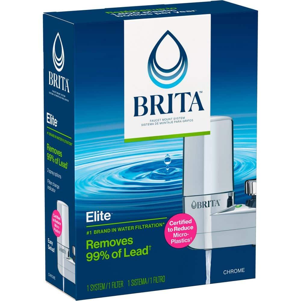 Brita Tap Water Faucet Filtration System - Chrome: Filters Chlorine & Lead, Fits Most Standard Faucets
