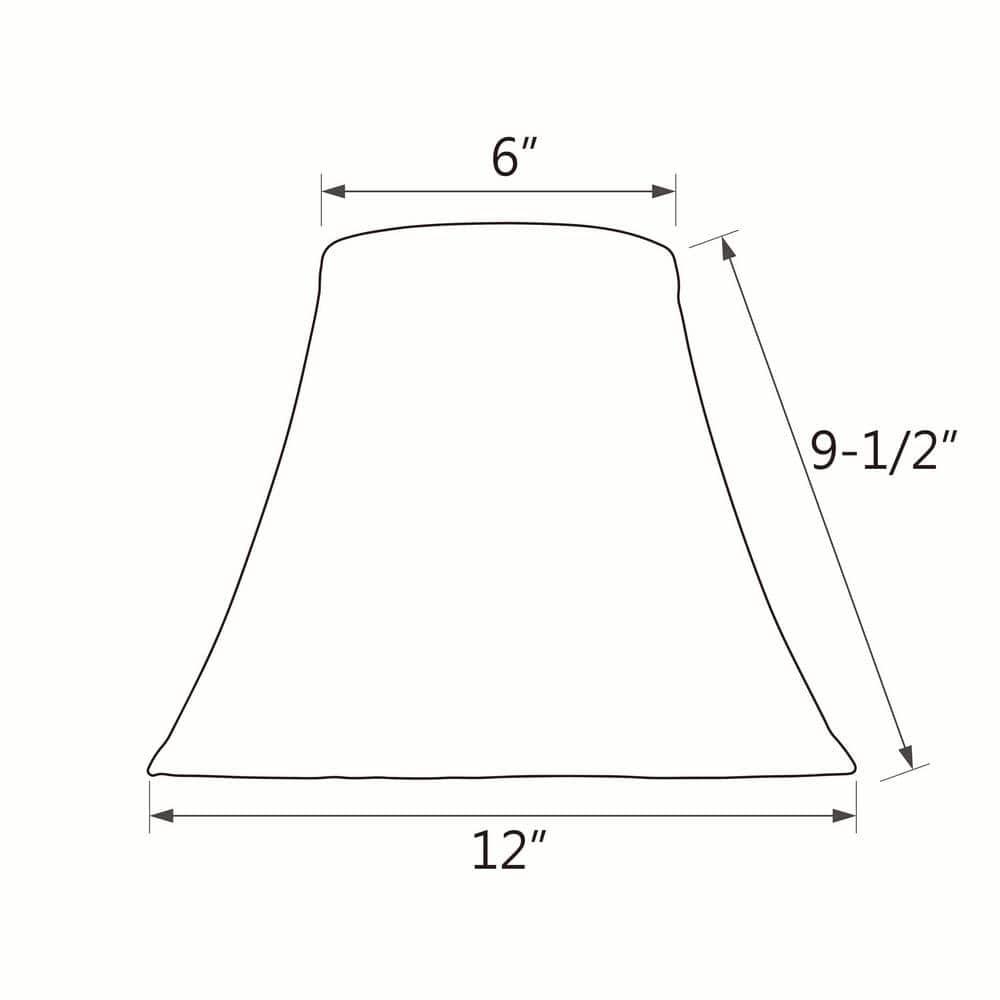 Aspen Creative 30163 Transitional Bell Shape Spider Construction Lamp Shade in Light Gold, 12" wide (6" x 12" x 9-1/2")
