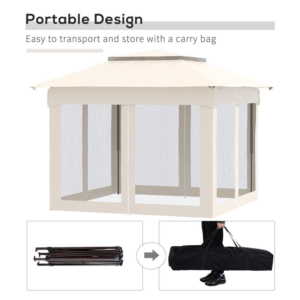 Outsunny 11 Ft. W x 11 Ft. D Steel Patio Gazebo