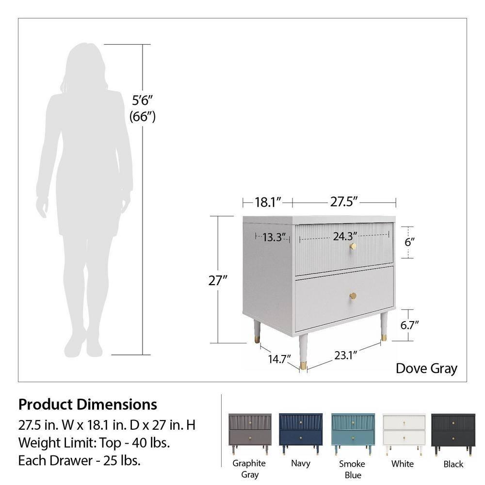 CosmoLiving by Cosmopolitan Elizabeth 2-Drawer Nightstand