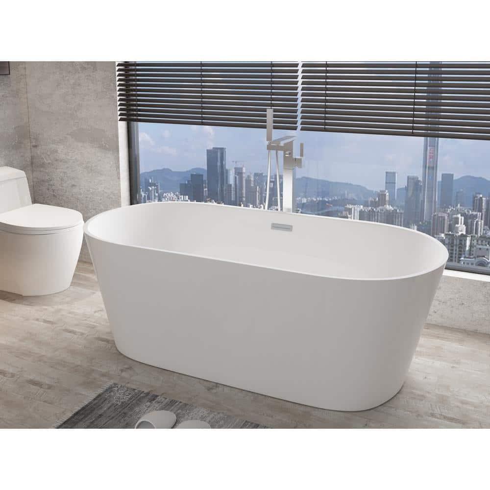 Contemporary-Modern 67'' x 32'' Freestanding Soaking Acrylic Bathtub