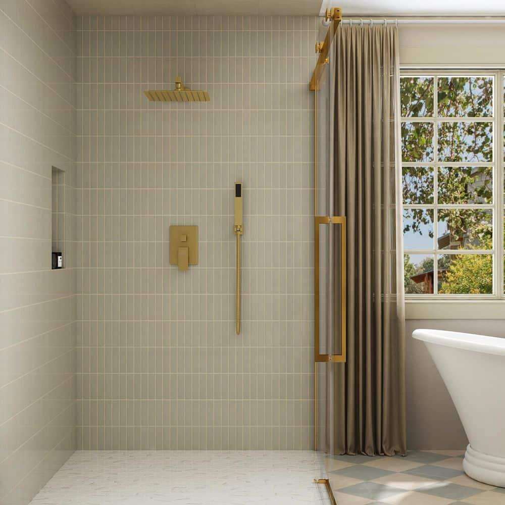 CASAINC Pressure-Balanced (Temperature And Volume) All-In-One Kit with Rough in-Valve M6066-A-10-BG