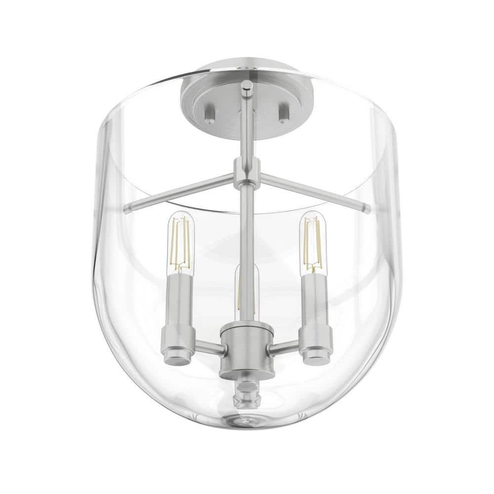 Hunter Sacha Natural Iron 3 Light Flush Mount Ceiling Light Fixture