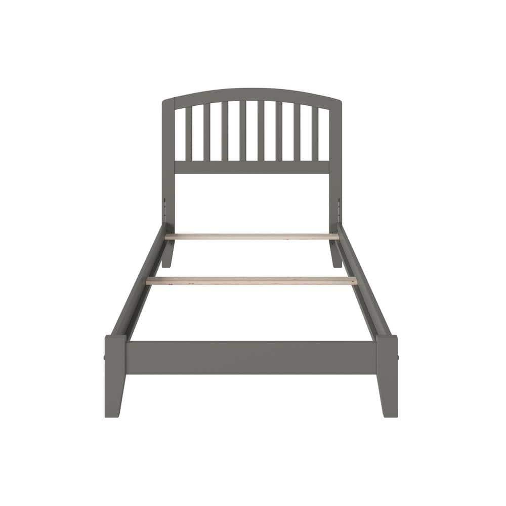 AFI Furnishings Richmond Twin Extra Long Traditional Bed with Open Footboard and Turbo Charger in Grey