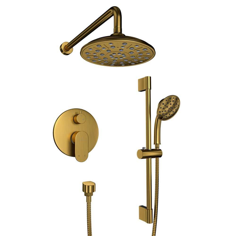 mondawe Calliope Wall Mounted 2-Function Retro Pressure-Balanced Shower System with 3 Setting Handheld MD-A3815-BG