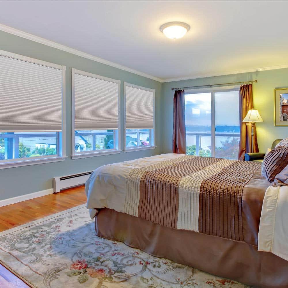 Redi Shade No Tools Easy Lift Trim-at-Home Cordless Cellular Blackout Fabric Shade Natural, 60 in x 64 in, (Fits windows 43 in - 60 in)