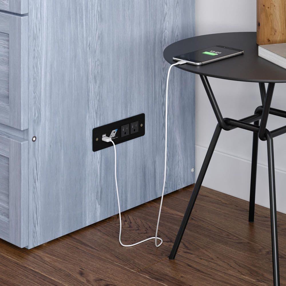 AFI Northfield Driftwood Full Solid Wood Murphy Bed Chest