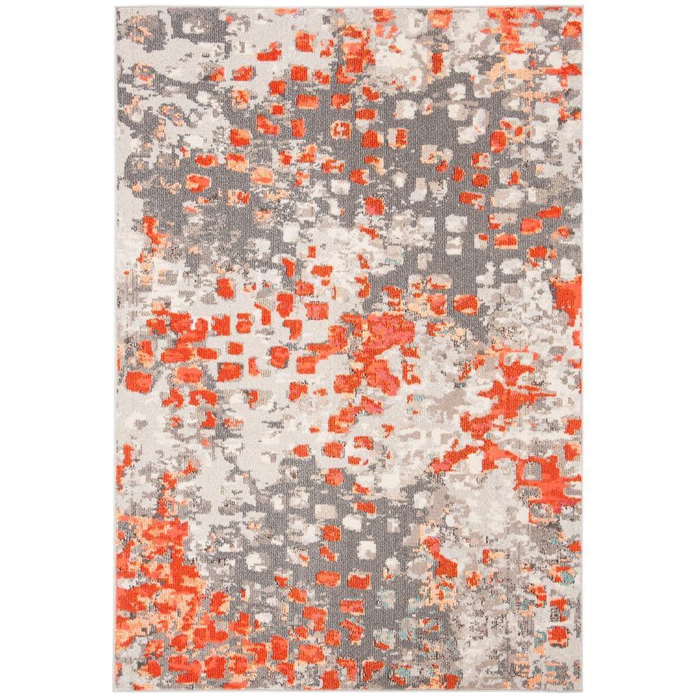 Madison MAD425 Power Loomed Area Rug - Grey/Orange - 5'3"x7'6" - Safavieh.