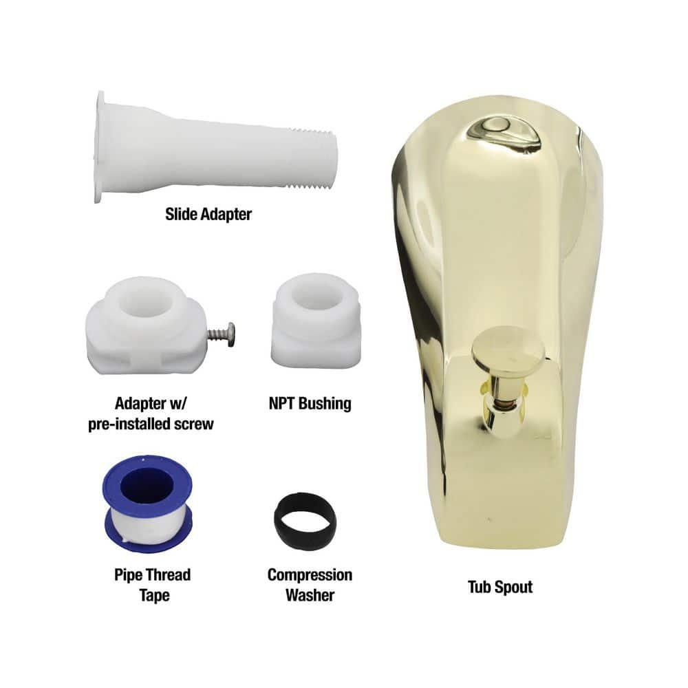 Danco 70-89265 Universal Tub Spout with Diverter, Polished Brass