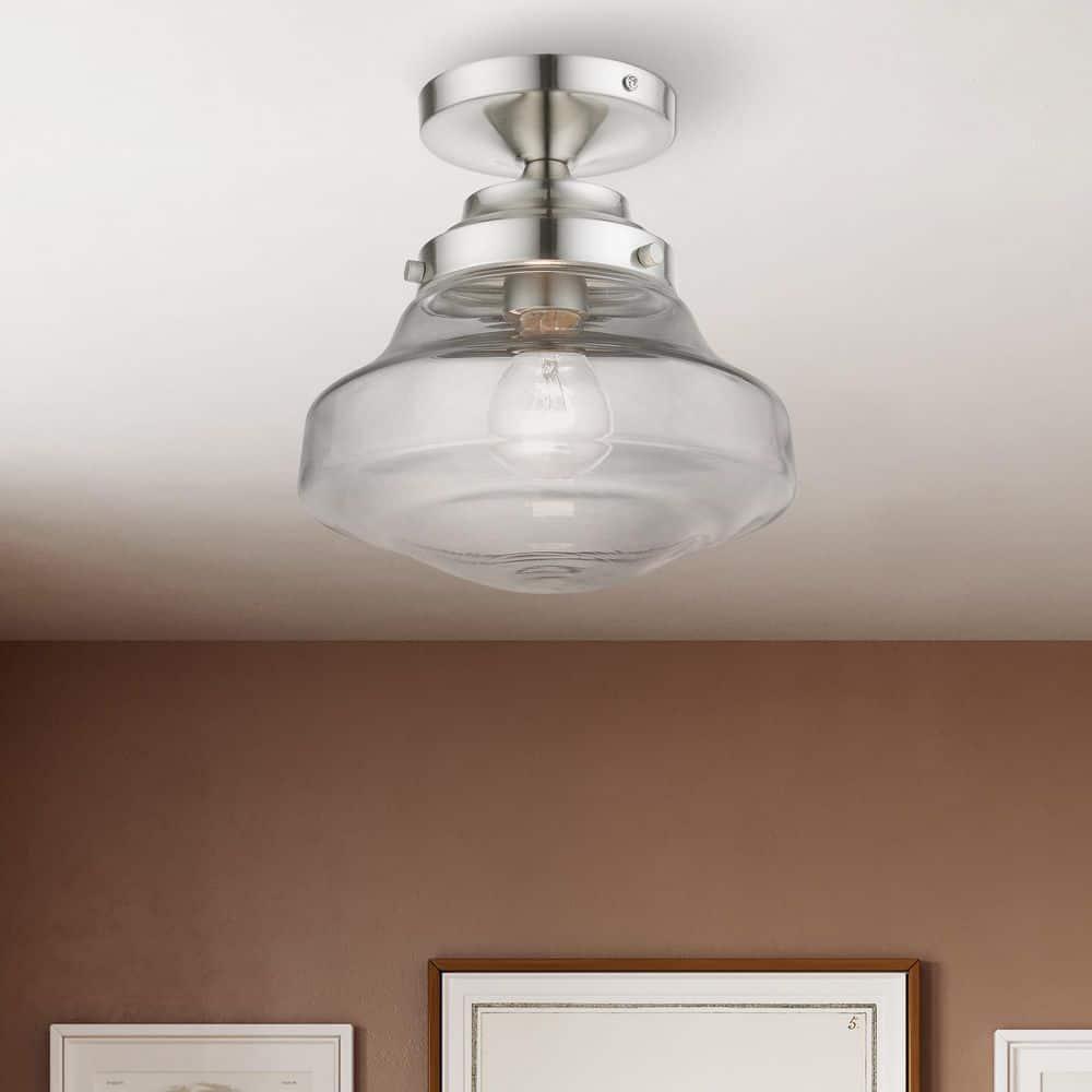 Livex Lighting Avondale 1 - Light Semi-Flush Mount in  Brushed Nickel