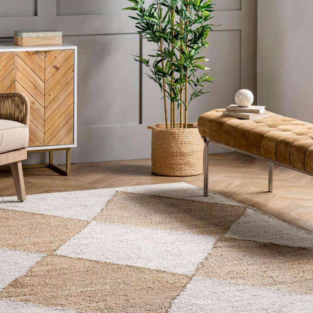 Nuloom Pandora Diamond Jute Indoor Area Rug, 4' x 6', Ivory