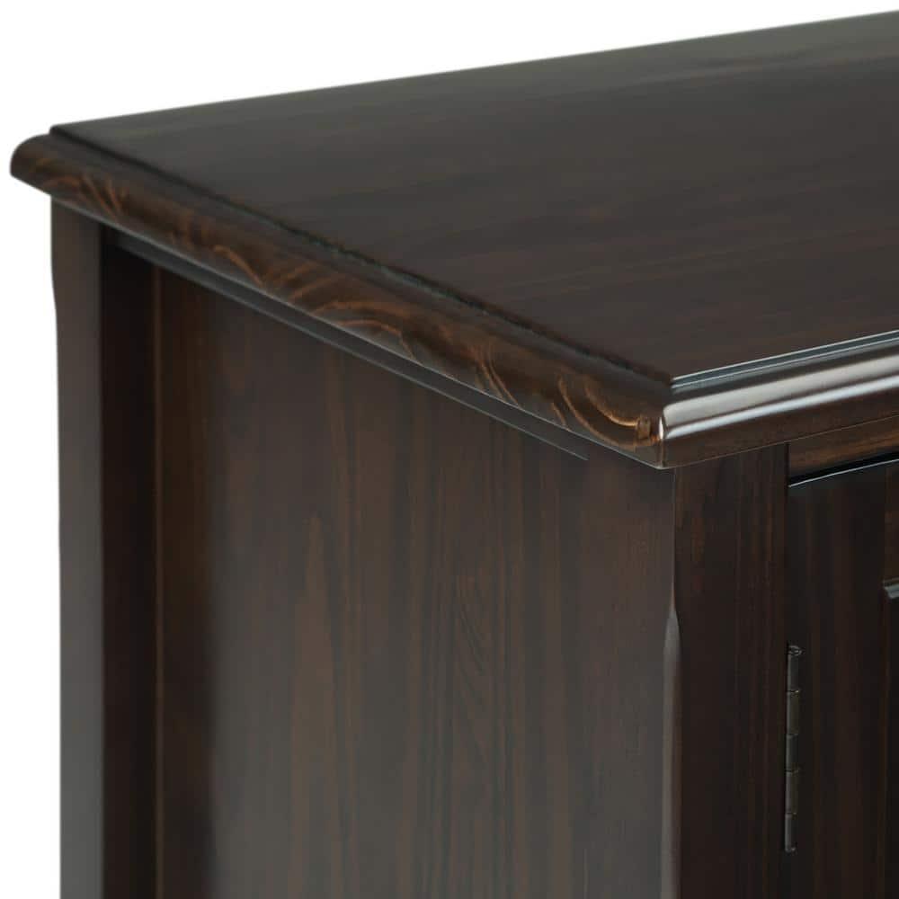 Simpli Home Burlington 72"W Solid Wood TV Stand for TVs up to 80" with 4 Cabinets