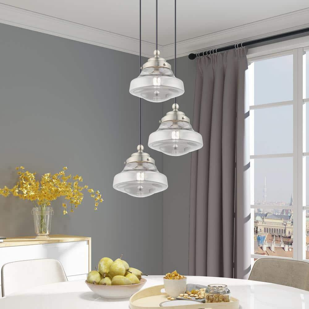 Livex Lighting Art Glass 1 - Light Pendant in  Brushed Nickel