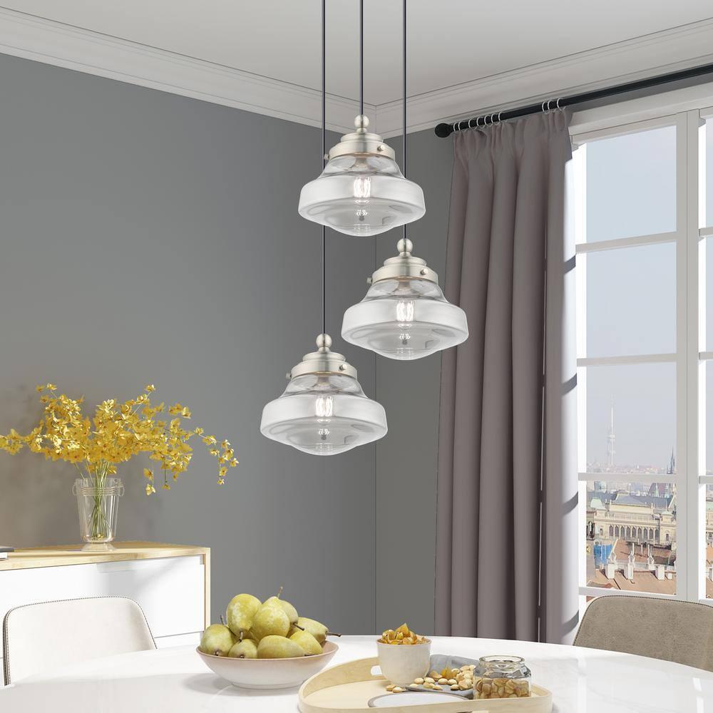 Livex Lighting Art Glass 1 - Light Pendant in  Brushed Nickel