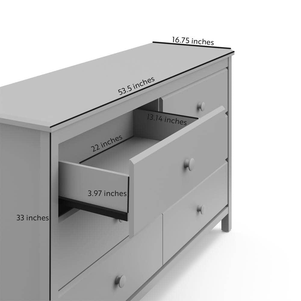Alpine 6 Drawer Double Dresser
