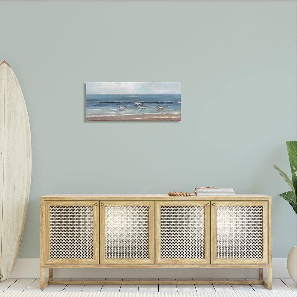 Stupell Industries Sandpipers Birds Cloudy Sky Beach Shore by Sally Swatland - Painting