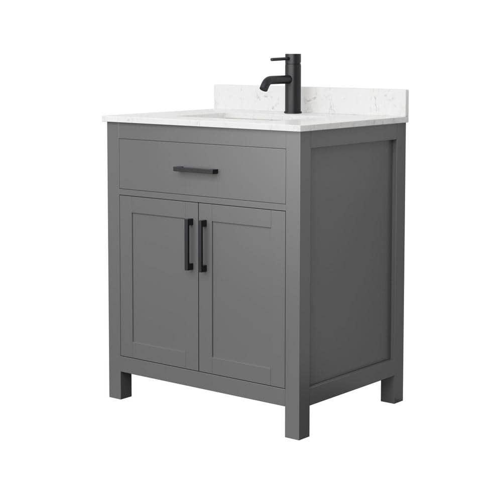 Wyndham Collection Beckett 30" Freestanding Single Bathroom Vanity with Cultured Marble Top