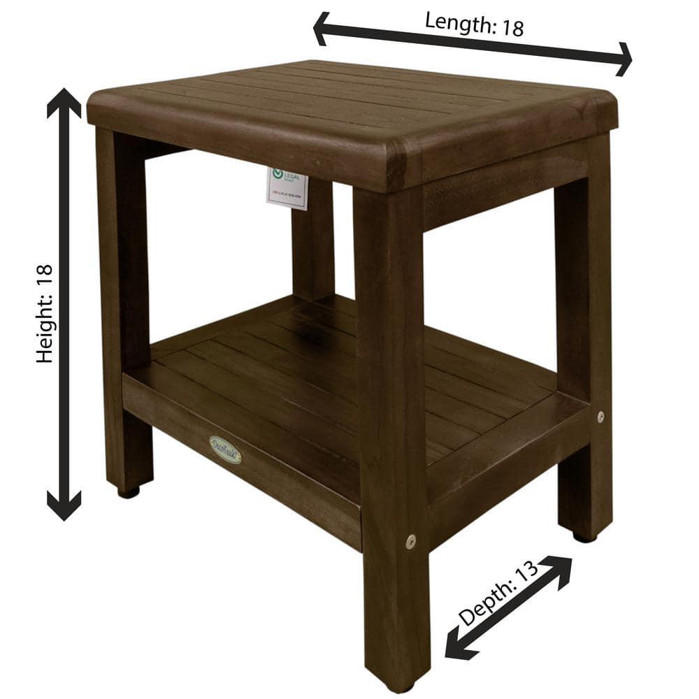 Decoteak Eleganto, Teak Shower Bench, Teak Wood Shower Bench, Teak Shower Bench, Teak Shower Stool