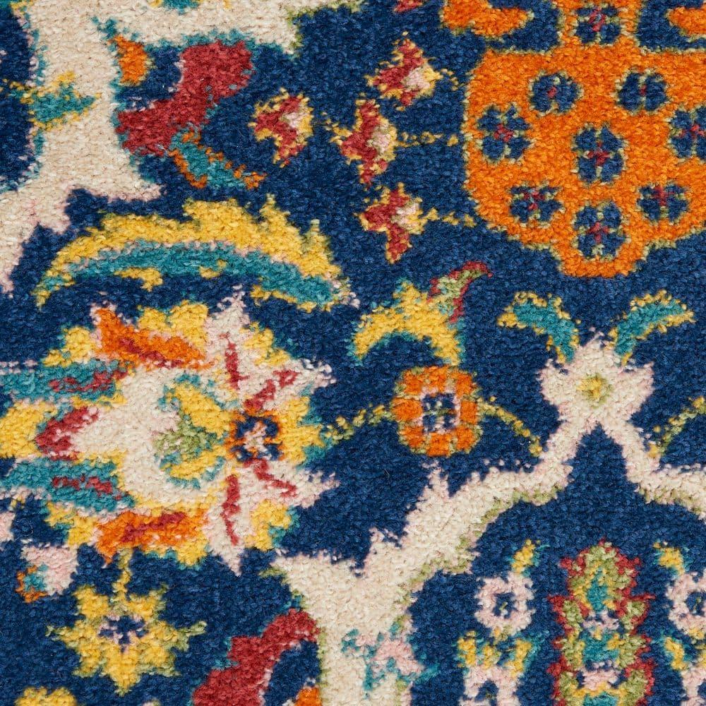 Nourison Allur Boho Indoor Area Rug Navy Multicolor 5'3" x 7'3"