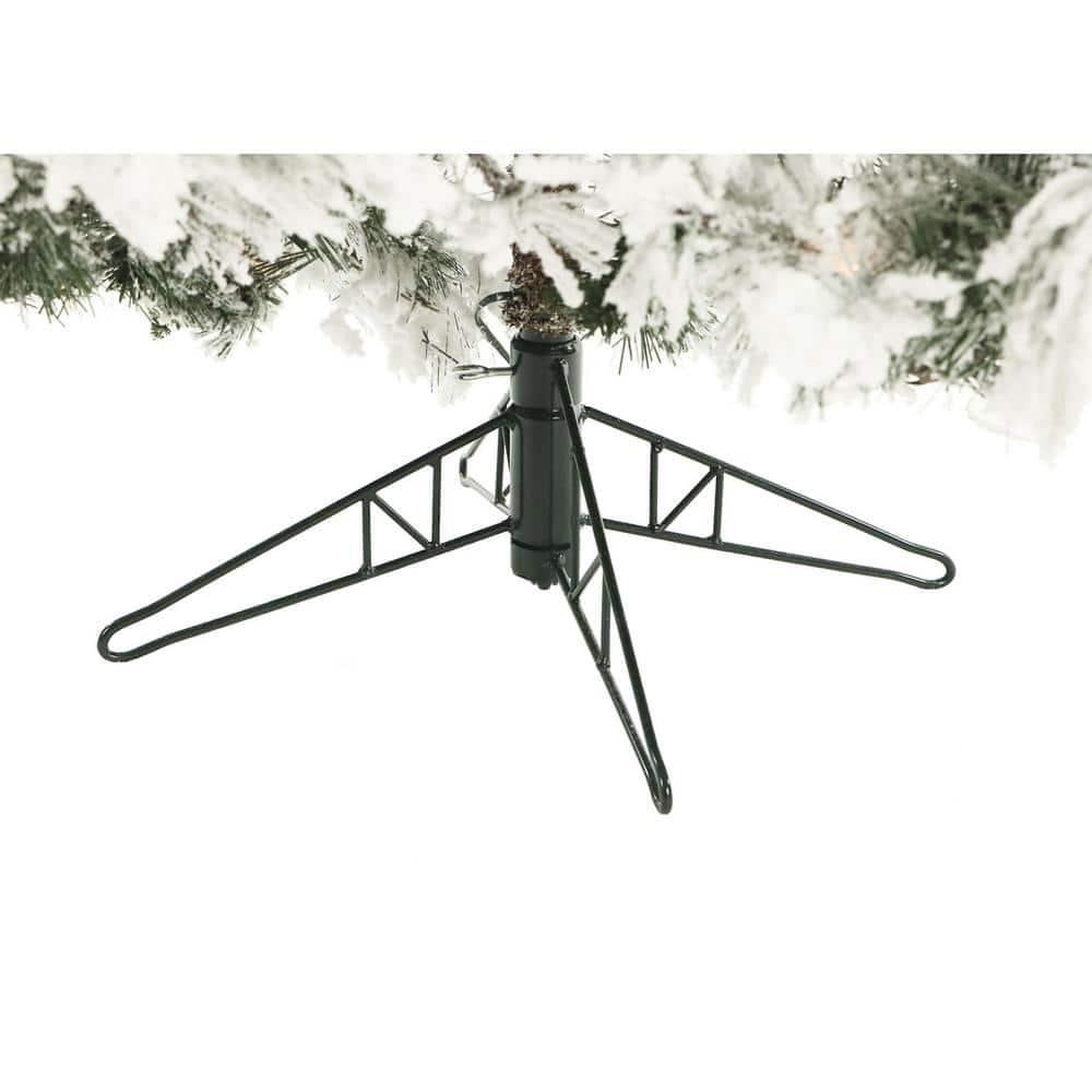 Fraser Hill Farm 6.5-Foot Pre-Lit Snow Flocked Snowy Pine Christmas Tree, Smart Lights