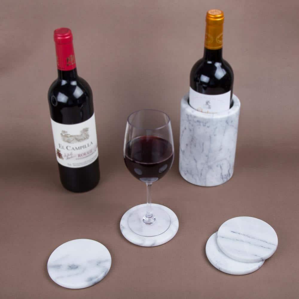 Mercer41 Raniyha Marble Round Coaster 4-Pack