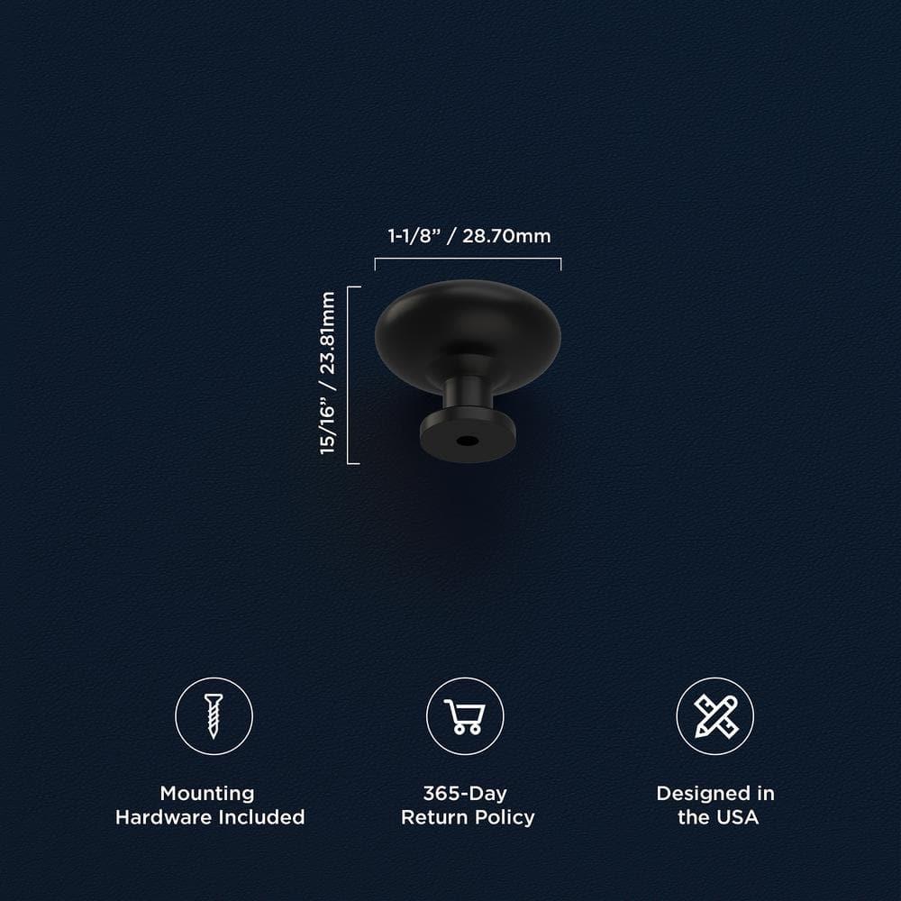 Heritage Designs Kitchen Cabinet Knobs, 1 1/8" Round Knob Pull for Doors, Drawers and Dressers