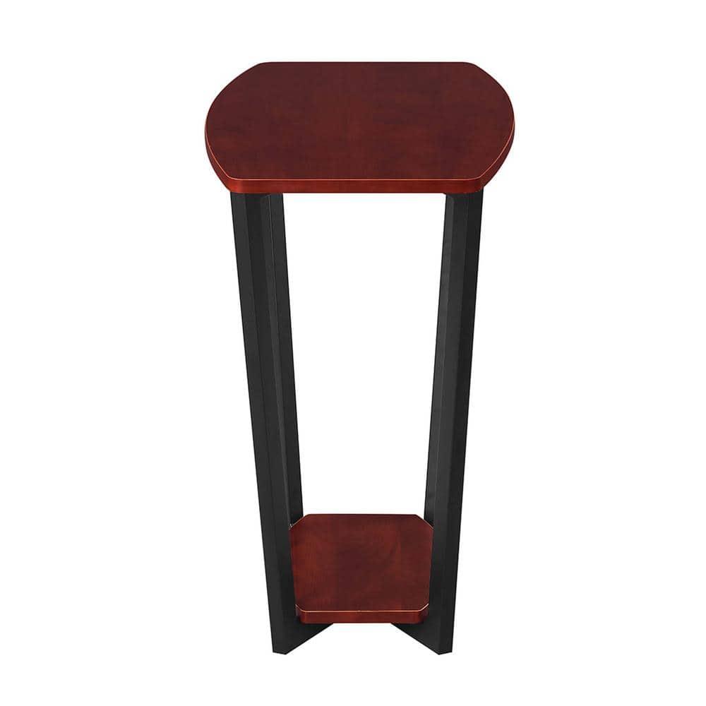 Urban Chic 24" Cherry-Black Wood & Metal End Table with Shelf
