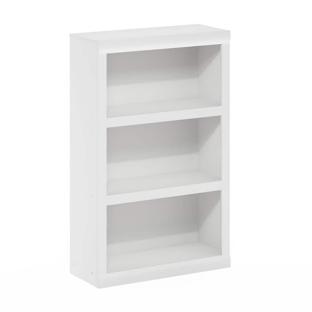 Furinno Rail 3-Tier Open Shelf Bookcase, White