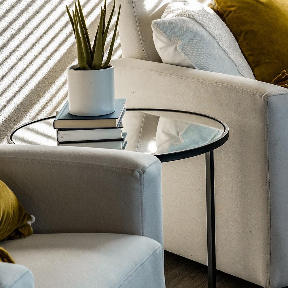 Dulles Glass 20" Round Table Top 3/8" Thick, Pencil Polished Tempered Glass for Indoor Dining or Outdoor Patio, 11 Pounds