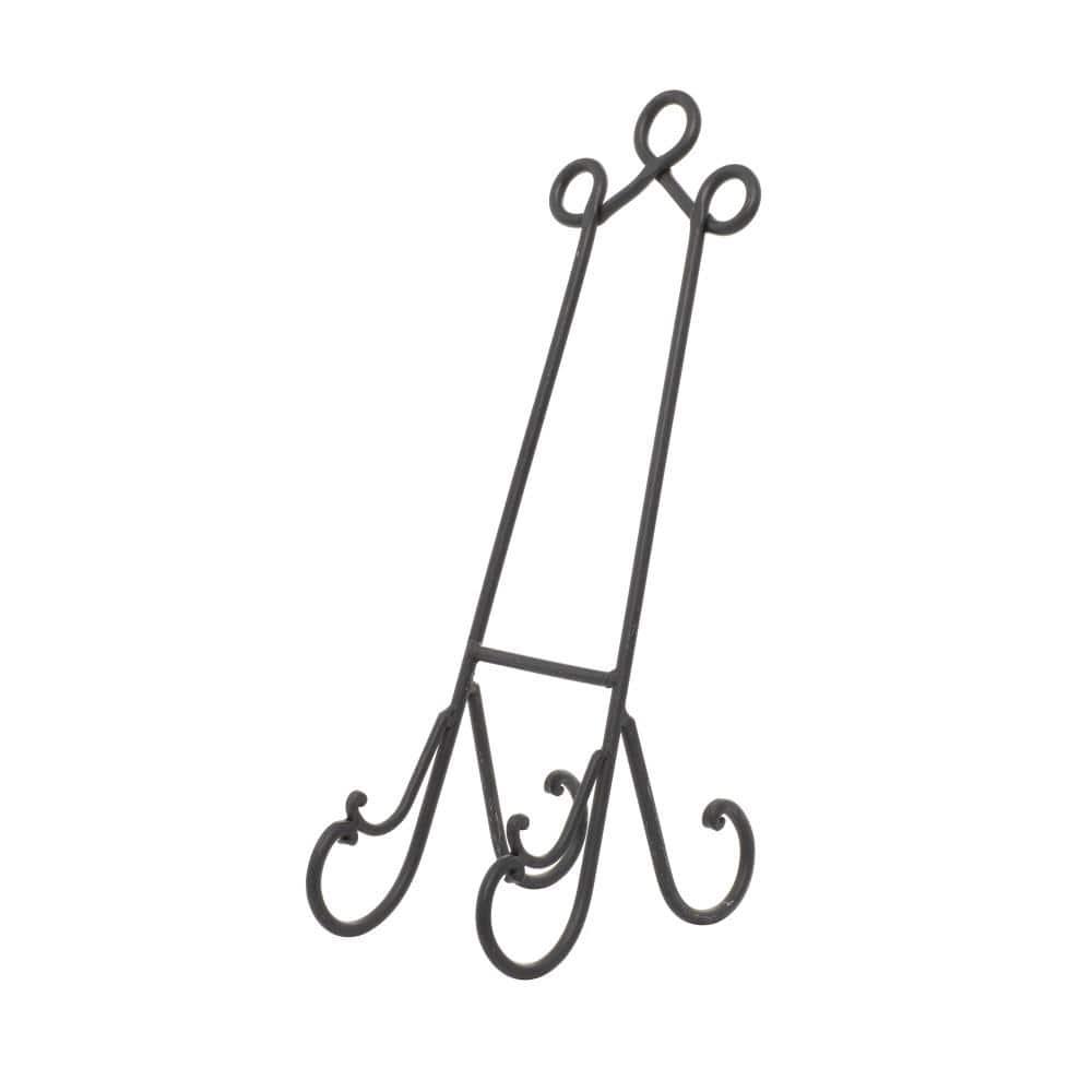 DecMode 6" x 18" Black Metal Scroll Easel, 1-Piece