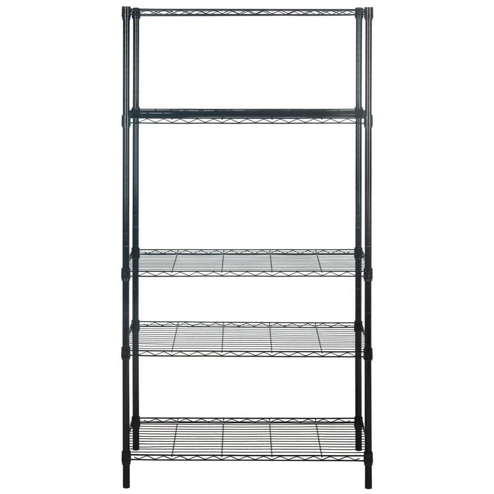 Alpha 5 Tier Shelving - Black - Safavieh