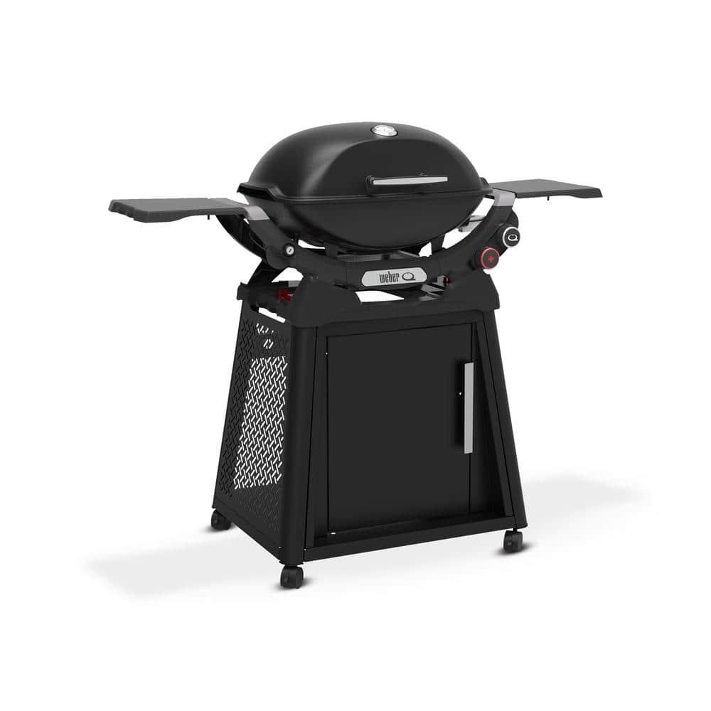 Weber Q2800N+ Gas Grill (Liquid Propane) With Stand Bundle, Black