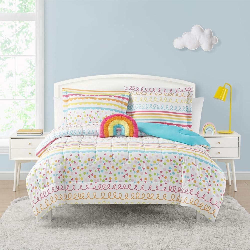 Alex + Bella ALEX + BELLA Color Pop Rainbow Orange Microfiber Comforter Set