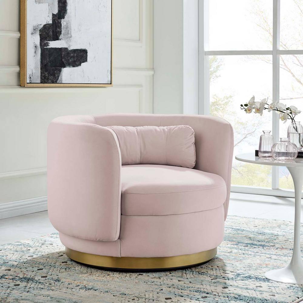 Relish Performance Velvet Swivel Chair-EEI-4999