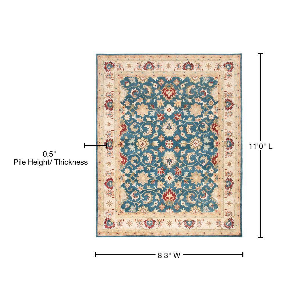 Antiquity AT15 Hand Tufted Indoor Area Rug - Blue/Beige - 8'3"x11' - Safavieh
