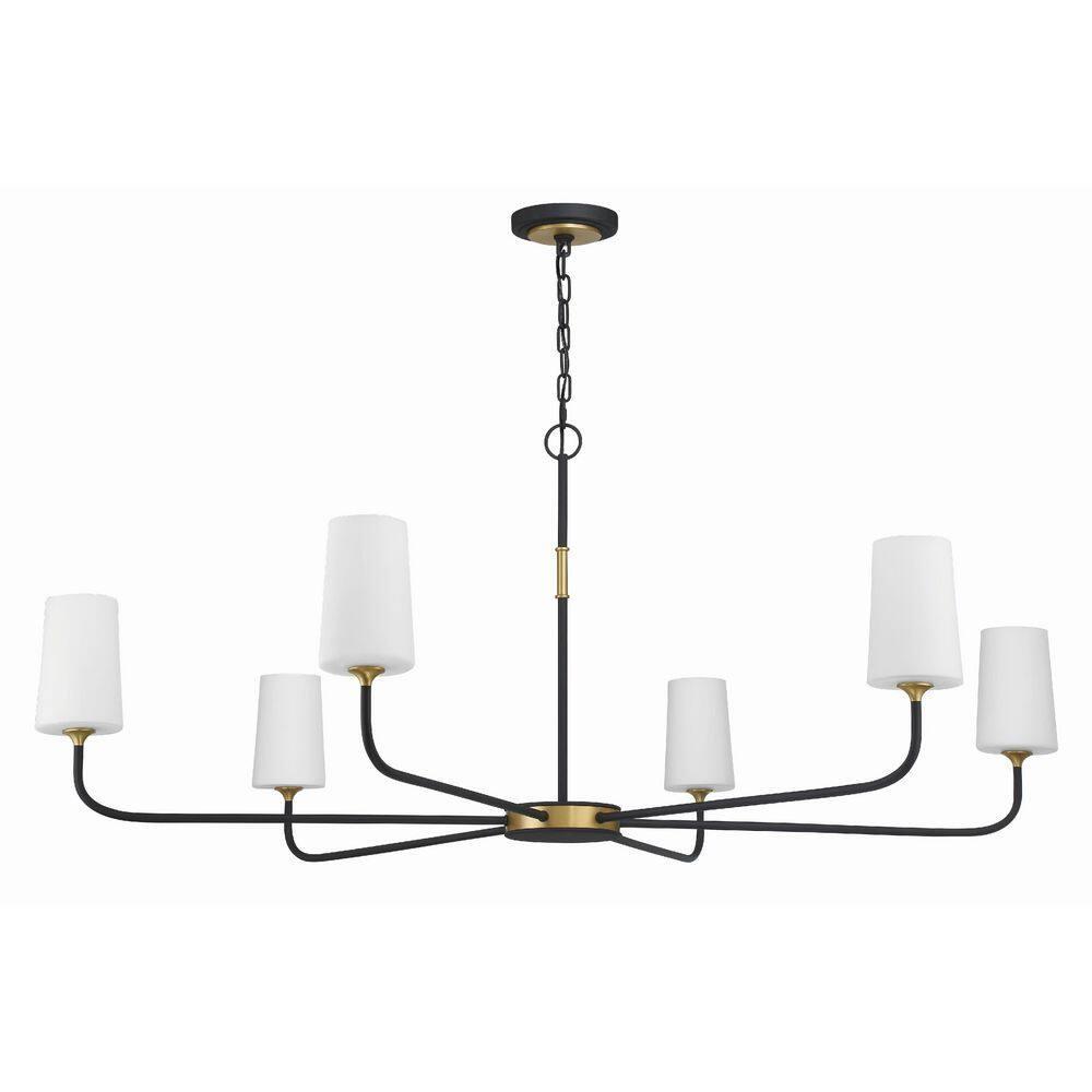 Crystorama Lighting Niles 6 - Light Chandelier in  Black Forged/Modern Gold
