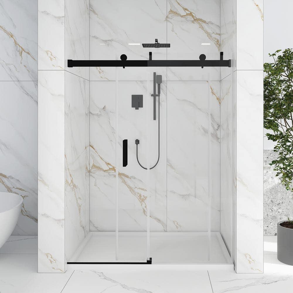 72'' - W x 76'' H Door Frameless Shower Door with Clear Glass
