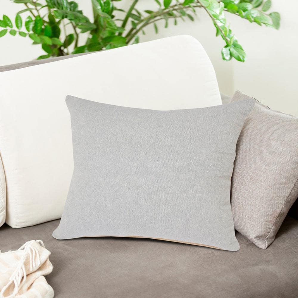 Ox Bay Tatum 20" x 20" Light Gray Solid Cotton Adult Decorative Throw Pillow