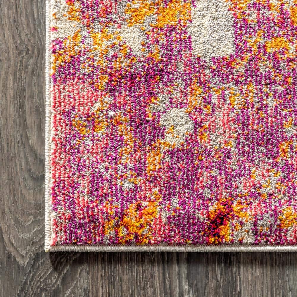 8'x10' Contemporary POP Modern Abstract Area Rug, Pink/Orange - JONATHAN Y