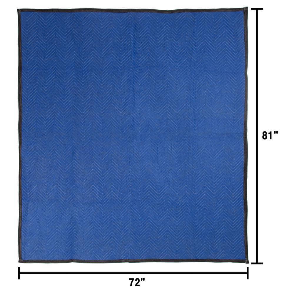 Stalwart 12-Pack of Dual-Layer Padded 80x73-Inch Moving Blankets (Blue)