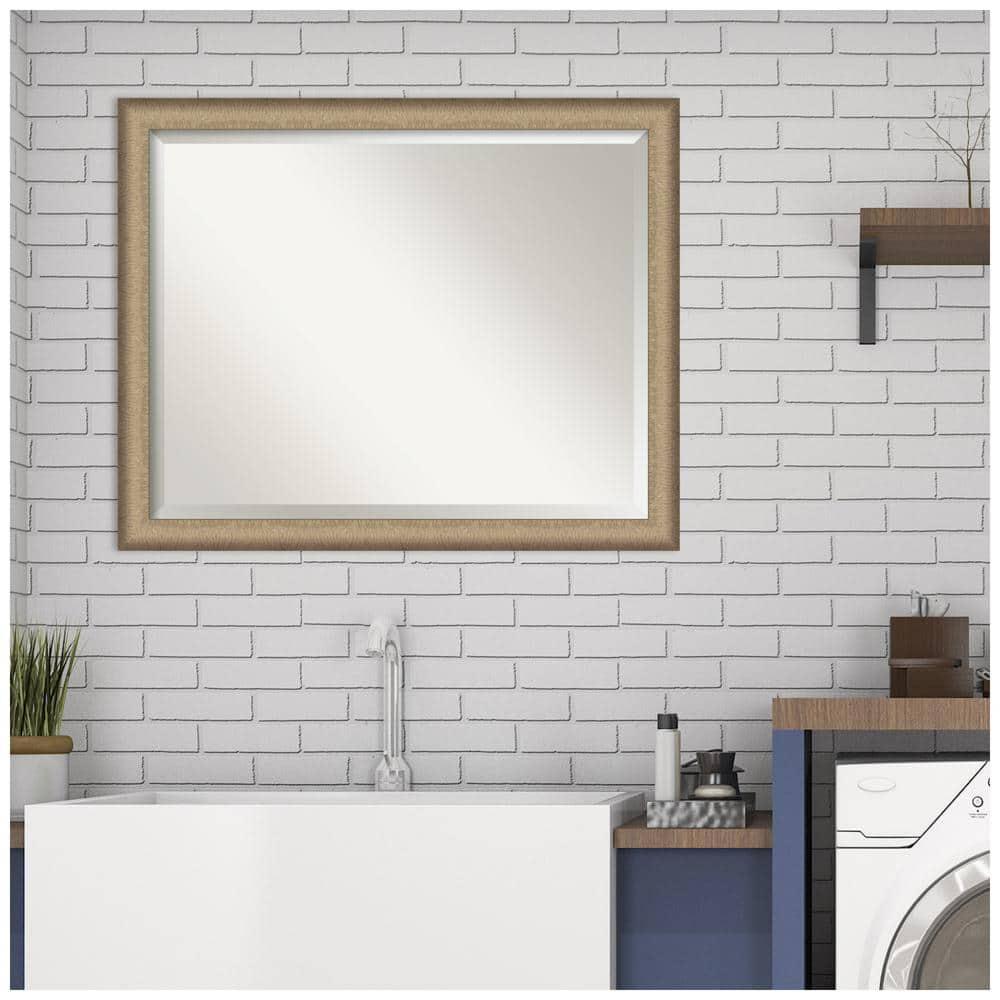 31" x 25" Elegant Brushed Bronze Wall Mount Mirror for Bathroom - Amanti Art