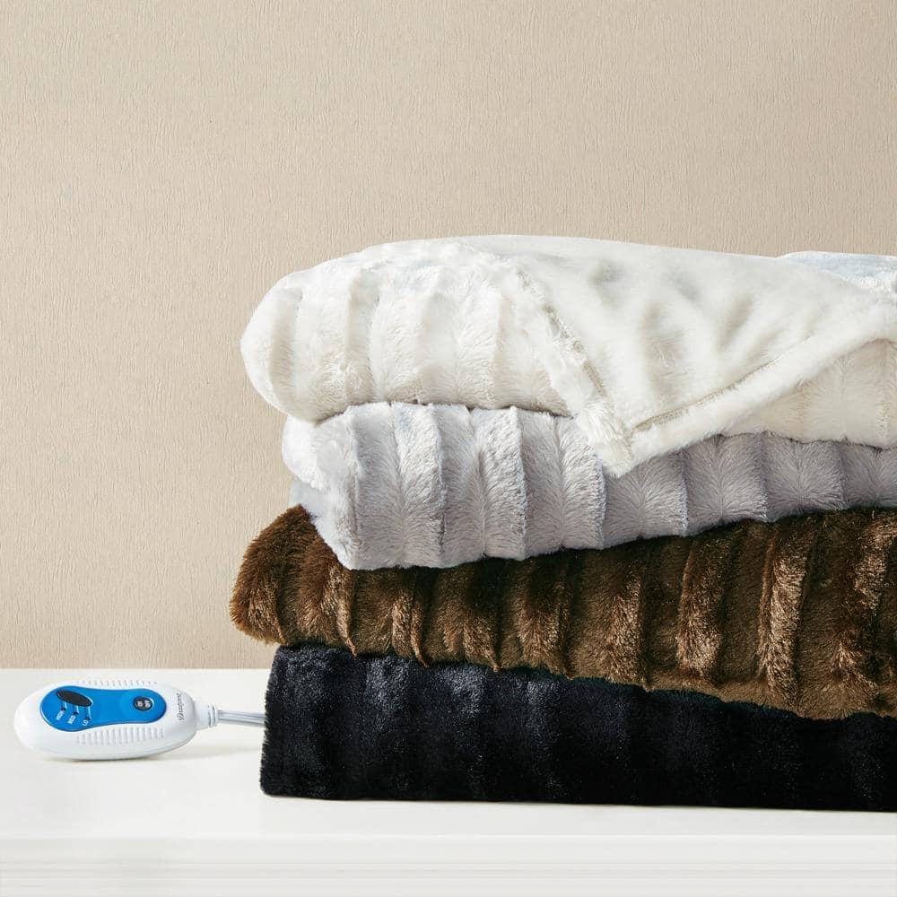 Beautyrest Heated Duke Faux Fur Throw