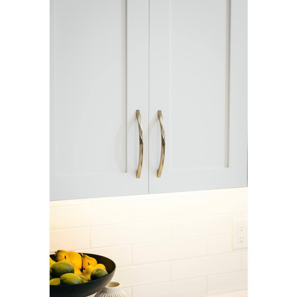 Hickory Hardware 1 Pack Solid Core Kitchen Cabinet Pulls, Luxury Cabinet Handles, Hardware for Doors & Dresser Drawers, 3-3/4 Inch (96mm) Hole Center, Champagne Bronze, Karat Collection
