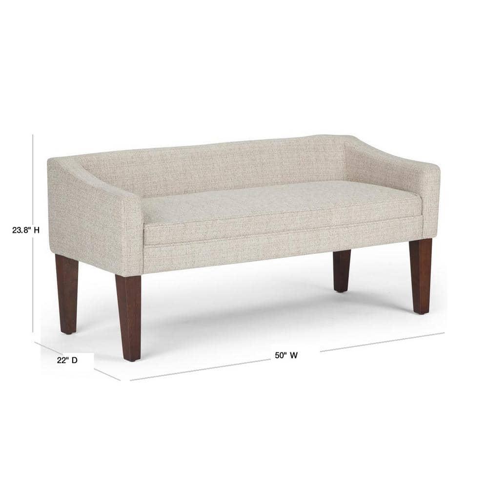 Simpli Home Parris Polyester Upholstered Bench
